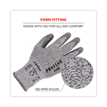 Proflex 7030 Ansi A3 Pu Coated Cr Gloves, Gray, Medium, 12 Pairs/pack