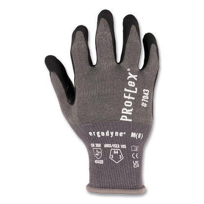 Proflex 7043 Ansi A4 Nitrile Coated Cr Gloves, Gray, Small, 1 Pair