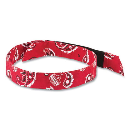 Chill-its 6705 Cooling Embedded Polymers Hook And Loop Bandana Headband, One Size Fits Most, Red Western