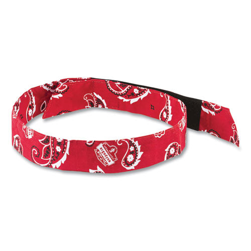 Chill-its 6705 Cooling Embedded Polymers Hook And Loop Bandana Headband, One Size Fits Most, Red Western