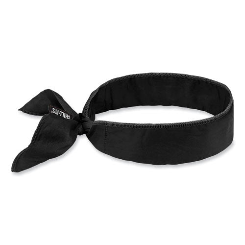 Chill-its 6702 Cooling Embedded Polymers Tie Bandana, One Size Fits Most, Black