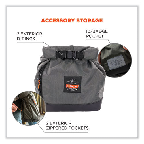 Arsenal 5186 Full Respirator Bag With Roll Top Closure, 7.5 X 13.5 X 13.5, Gray