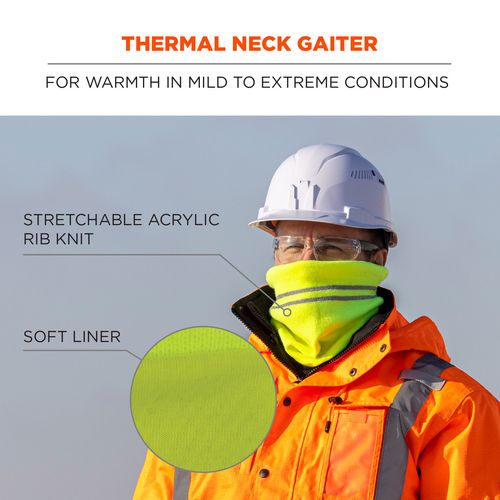 N-ferno 6961 Reflective Winter Neck Gaiter, One Size Fits Most, Lime