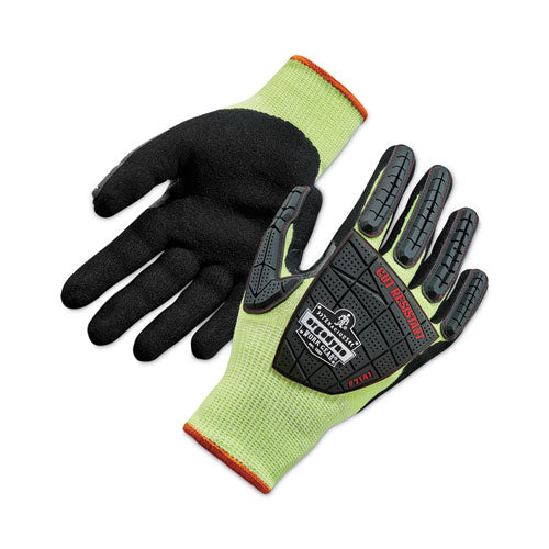 Proflex 7141 Ansi A4 Dir Nitrile-coated Cr Gloves, Lime, X-large, Pair