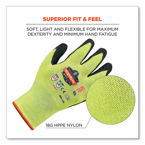 Proflex 7021 Hi-vis Nitrile-coated Cr Gloves, Lime, Medium Pair