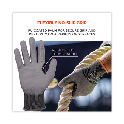 Proflex 7071 Ansi A7 Pu Coated Cr Gloves, Gray, Small, 12 Pairs/pack