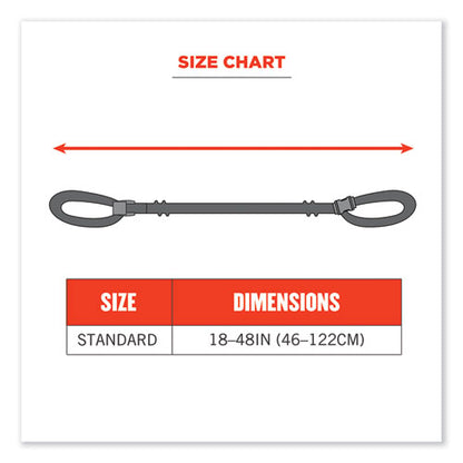 Squids 3150 Elastic Lanyard With Buckle, 2 Lb Max Working Capacity, 18" To 48" Long, Lime