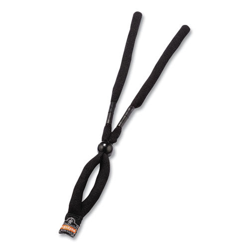 Skullerz 3215 Cotton Breakaway Eyewear Lanyard, Cotton Barrel Slide Fastener, 12" Long, Black