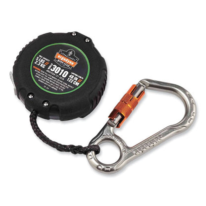 Squids 3010 Retractable Lanyard With Locking Carabiner + Belt Clip, 5 Lb Max Working Capacity, 48" Long, Black