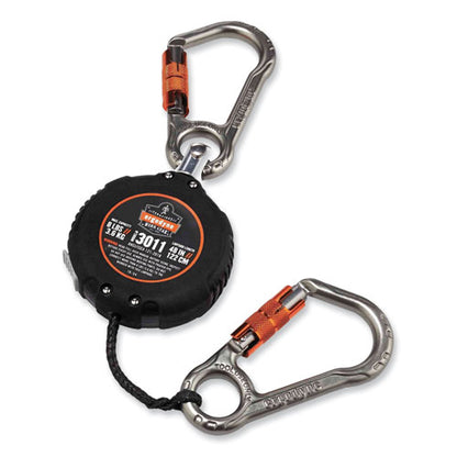 Squids 3011 Retractable Lanyard With Tool + Swivel Anchor Carabiners, 8 Lb Max Working Capacity, 48" Long, Black