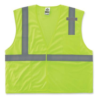 Glowear 8210hl Class 2 Economy Mesh Hook And Loop Vest, Polyester, 4x-large/5x-large, Lime