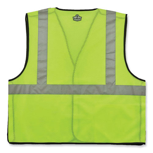 Glowear 8216ba Class 2 Breakaway Mesh Id Holder Vest, Polyester, 4x-large/5x-large, Lime