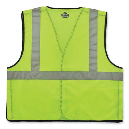 Glowear 8216ba Class 2 Breakaway Mesh Id Holder Vest, Polyester, 4x-large/5x-large, Lime