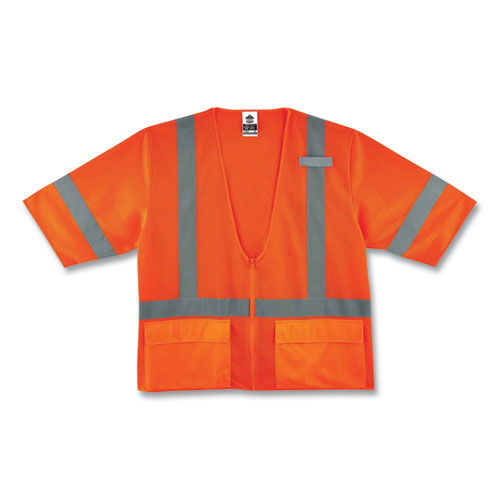 Glowear 8320z Class 3 Standard Zipper Vest, Polyester, 4x-large/5x-large, Orange