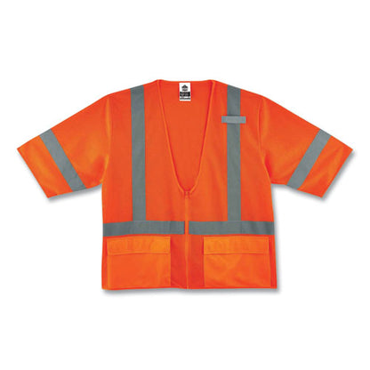 Glowear 8320z Class 3 Standard Zipper Vest, Polyester, 4x-large/5x-large, Orange