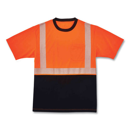 Glowear 8280bk Class 2 Performance T-shirt With Black Bottom, Polyester, 3x-large, Orange