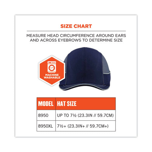 Skullerz 8950 Bump Cap Hat, Micro Brim, Navy