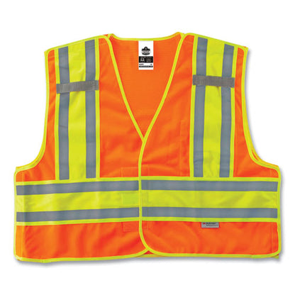 Glowear 8245psv Class 2 Public Safety Vest, Polyester, 6x-large/7x-large, Orange