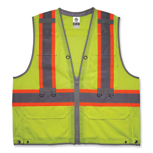 Glowear 8231tv Class 2 Hi-vis Tool Tethering Safety Vest, Polyester, 2x-large/3x-large, Lime