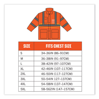 Glowear 8365 Class 3 Hi-vis Rain Jacket, Polyester, Large, Orange