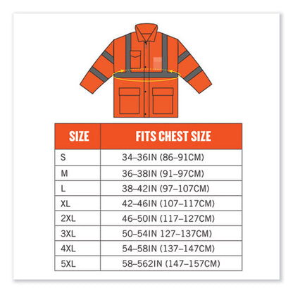 Glowear 8365 Class 3 Hi-vis Rain Jacket, Polyester, 2x-large, Orange