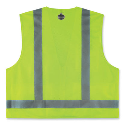 Glowear 8249z-s Single Size Class 2 Economy Surveyors Zipper Vest, Polyester, X-small, Lime