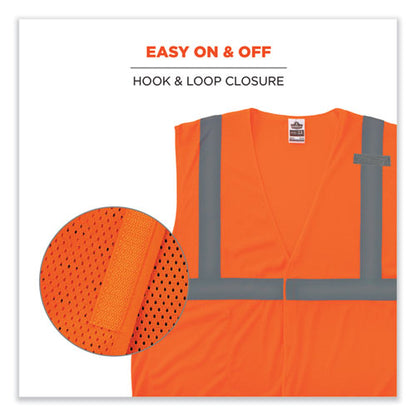 Glowear 8210hl-s Single Size Class 2 Economy Mesh Vest, Polyester, 4x-large, Orange