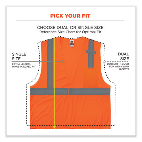 Glowear 8210hl-s Single Size Class 2 Economy Mesh Vest, Polyester, 4x-large, Orange