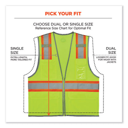 Glowear 8246z-s Single Size Class 2 Two-tone Mesh Vest, Polyester, 3x-large, Lime