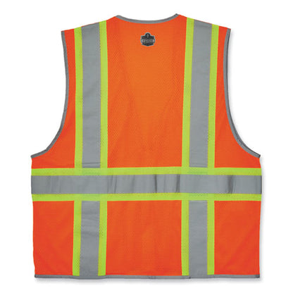 Glowear 8246z-s Single Size Class 2 Two-tone Mesh Vest, Polyester, 2x-large, Orange