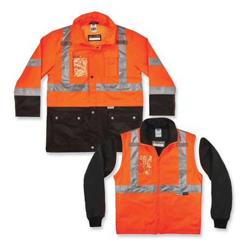 Glowear 8388 Class 3/2 Hi-vis Thermal Jacket Kit, 2x-large, Orange