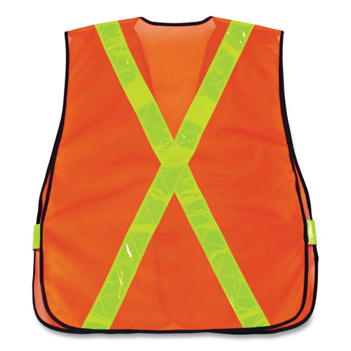 Glowear 8080bax Non-certified X-back Hi-vis Safety Vest, Polyester, One Size Fits Most, Orange/yellow