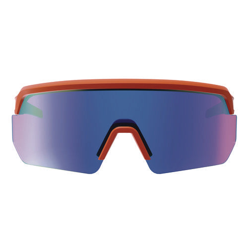 Skullerz Aegir Anti-scratch/enhanced Anti-fog Safety Glasses, Orange Nylon Impact Frame, Blue Mirror Polycarbonate Lens