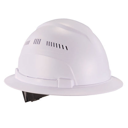 Skullerz 8968 Class C Lightweight Full Brim Hard Hat, Adjustable Venting, 6-point Rachet Suspension, White