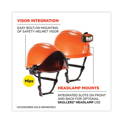 Skullerz 8974-mips Class E Safety Helmet With Mips Elevate Ratchet Suspension, Orange