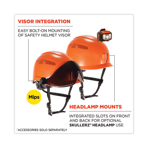 Skullerz 8975-mips Class C Safety Helmet With Mips Elevate Ratchet Suspension, Orange