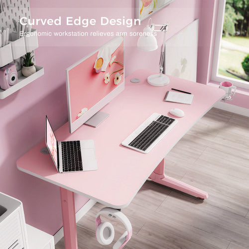 Cute Gaming Desk, 47" X 23.63" X 30.13", Pink