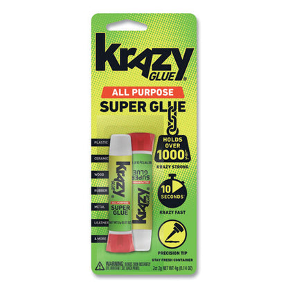 All Purpose Krazy Glue, 0.07 Oz, Dries Clear, 2/pack