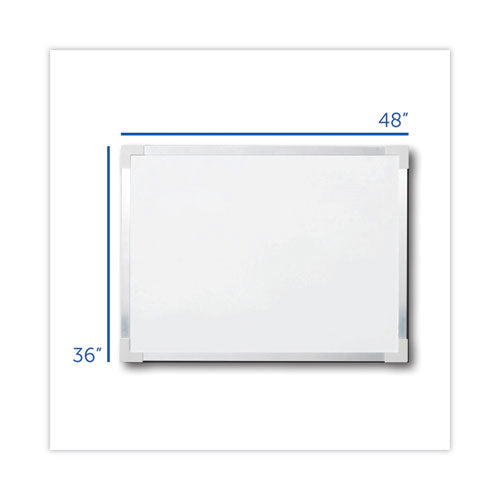 Framed Dry Erase Board, 48 X 36, White Surface, Silver Aluminum Frame