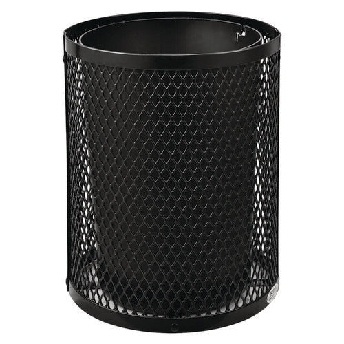 Outdoor Diamond Steel Trash Can, 36 Gal, Black