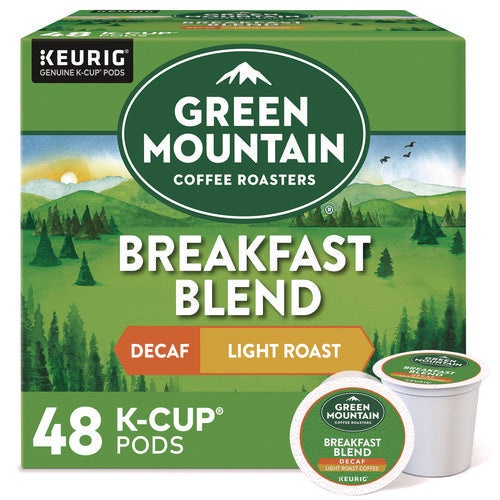 Breakfast Blend Decaf Coffee K-cups, 48/box