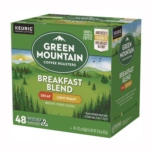 Breakfast Blend Decaf Coffee K-cups, 48/box