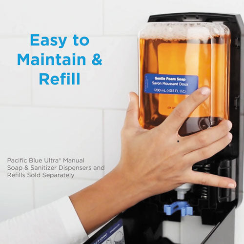 Pacific Blue Ultra Foam Soap Manual Dispenser Refill, Fragrance-free, 1,200 Ml, 4/carton
