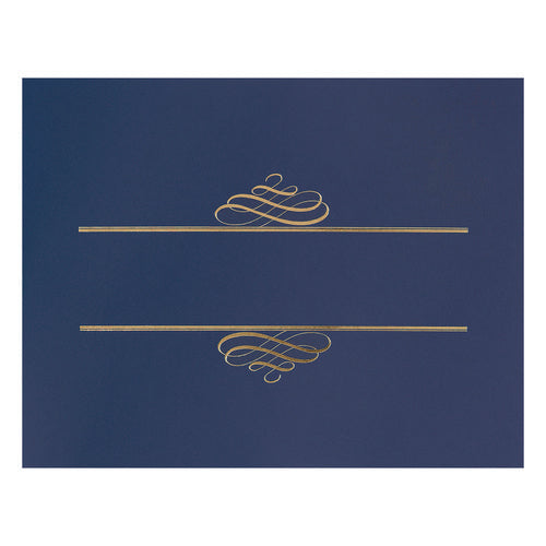 Embossed Foil Certificate Holders, 80-lb Paper, Navy, 5/pack