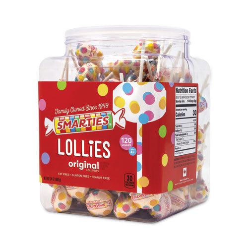 Smarties Lollies Lollipops, 34 Oz Jar, 120 Pieces