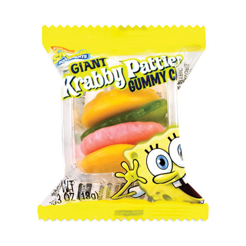 Spongebob Squarepants Giant Krabby Patties Gummy Candy, 0.63 Oz Pack, 36/carton