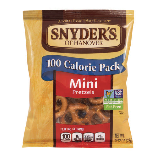 Mini Pretzels. 0.92 Oz Pack, 36 Packs/box, 2 Boxes/carton