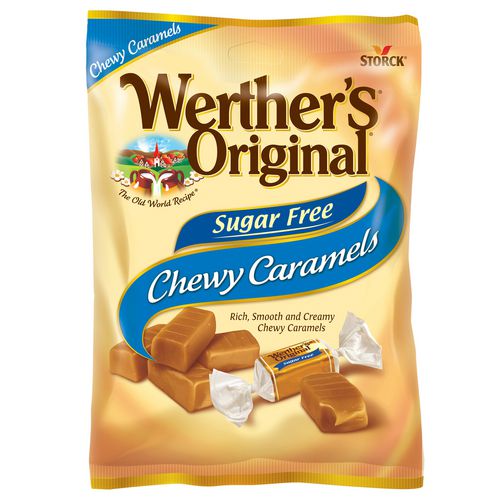 Chewy Caramels Sugar Free, 1.48 Oz Bag, 24/carton