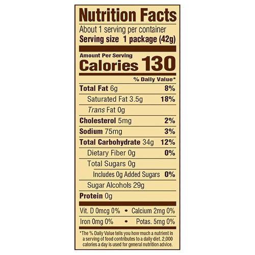 Chewy Caramels Sugar Free, 1.48 Oz Bag, 24/carton