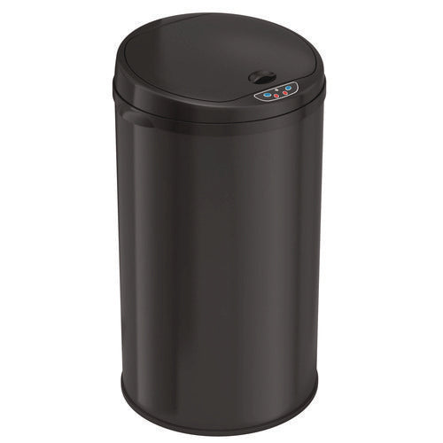 Sensor Trash Can, 8 Gal, Plastic/stainless Steel, Black